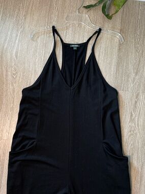 wild fable Black V-Neck - Cotton Jumpsuit with Pockets